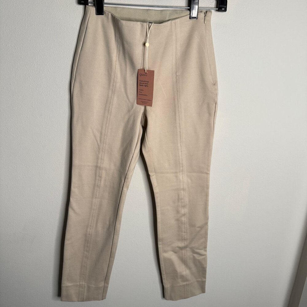 Quince Women's Cream Pleated Straight Leg‎ Pants S small NEW $178